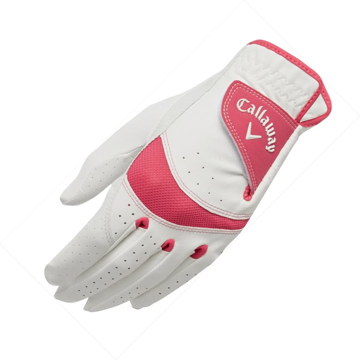Callaway X Tech Junior Glove (White/Pink, Size JM, Age 10-11) Regular Left