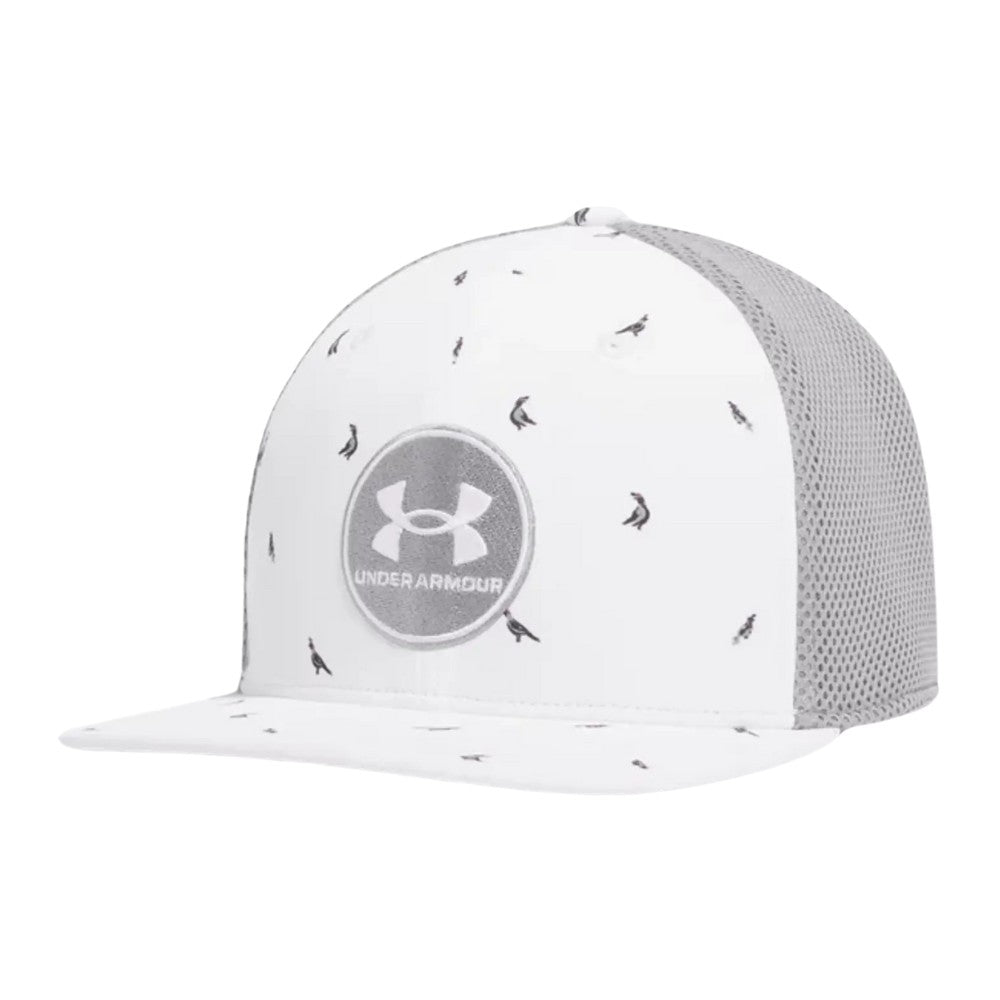 Under Armour Men`s Cap | Chill Drive Low Stretch Fit | Grey/White/Silver Birds