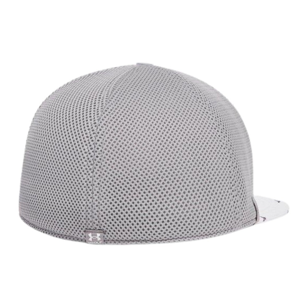 Under Armour Men`s Cap | Chill Drive Low Stretch Fit | Grey/White/Silver Birds