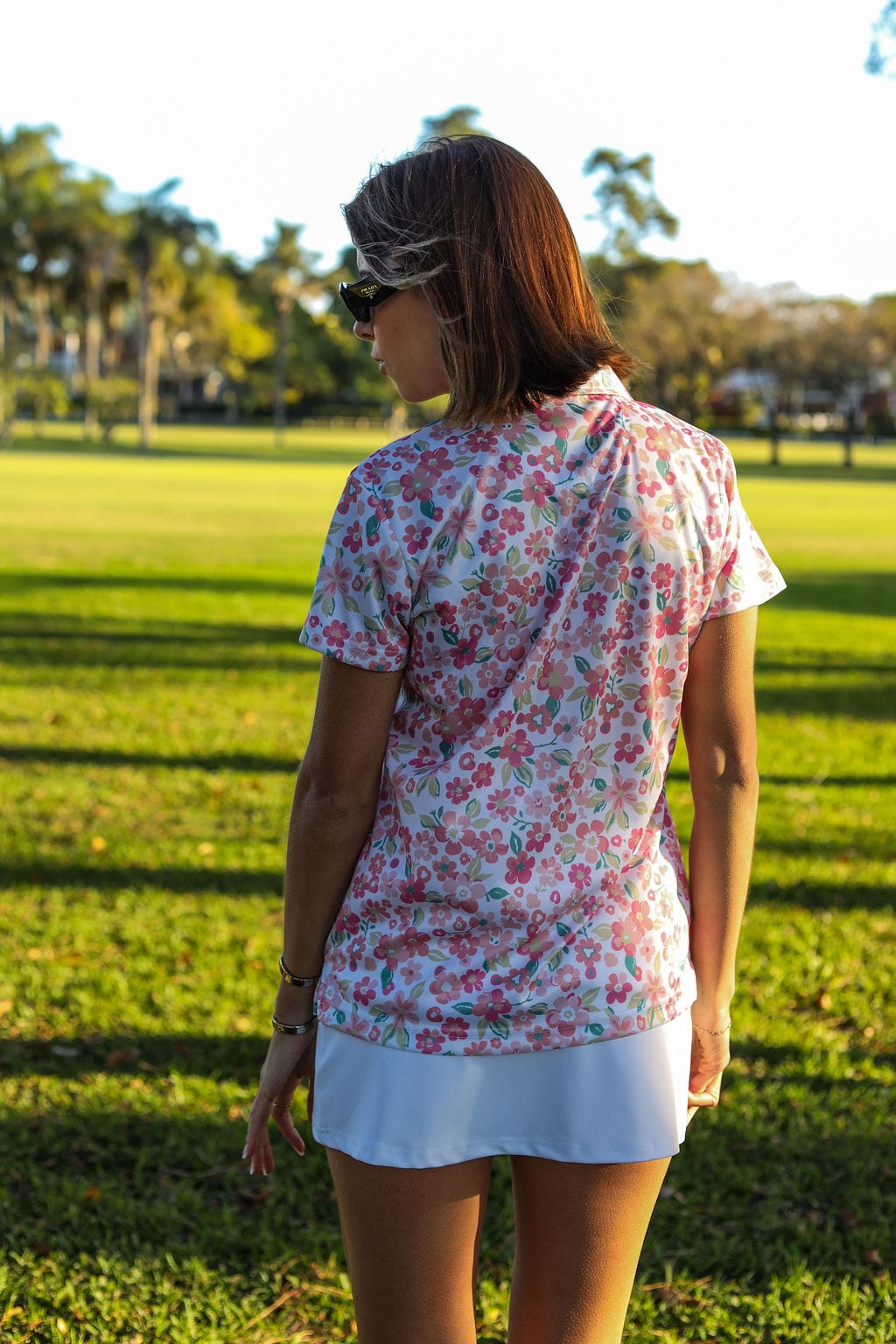Custom Apparel Women's Golf Shirts | V Neck | Fairway Bloom