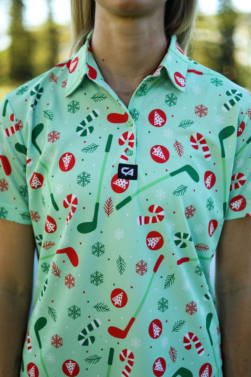 Custom Apparel Women's Funky Golf Shirt | Oh Christmas Tree