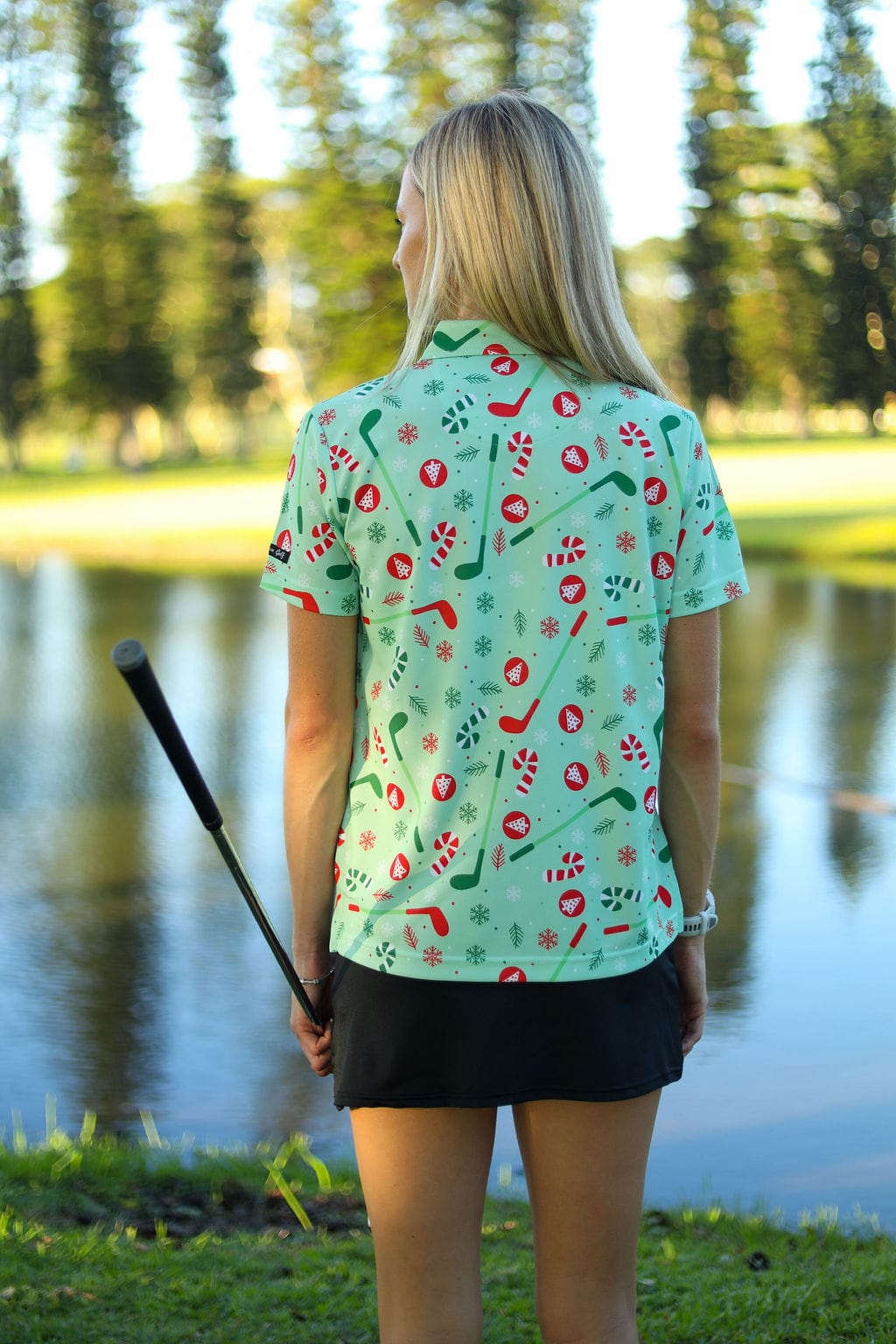 Custom Apparel Women's Funky Golf Shirt | Oh Christmas Tree
