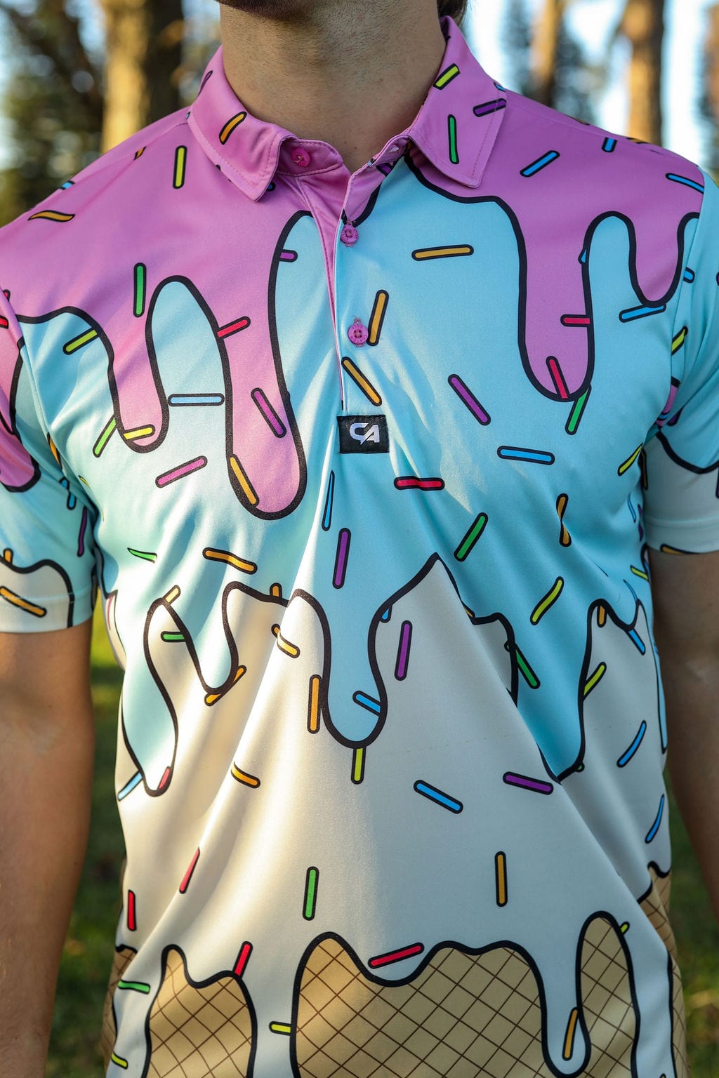 Custom Apparel Men's Funky Golf Shirt | Ice Cream Sundays