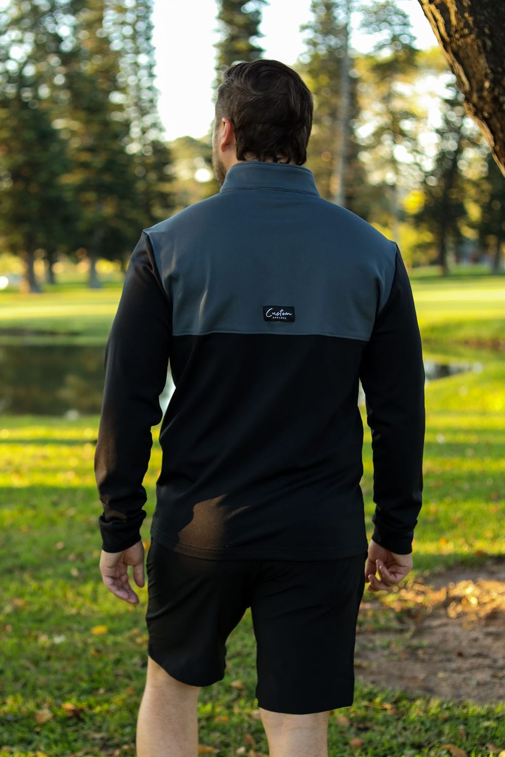 Custom Apparel Men`s Golf Jersey | Thermal | Grey/Navy