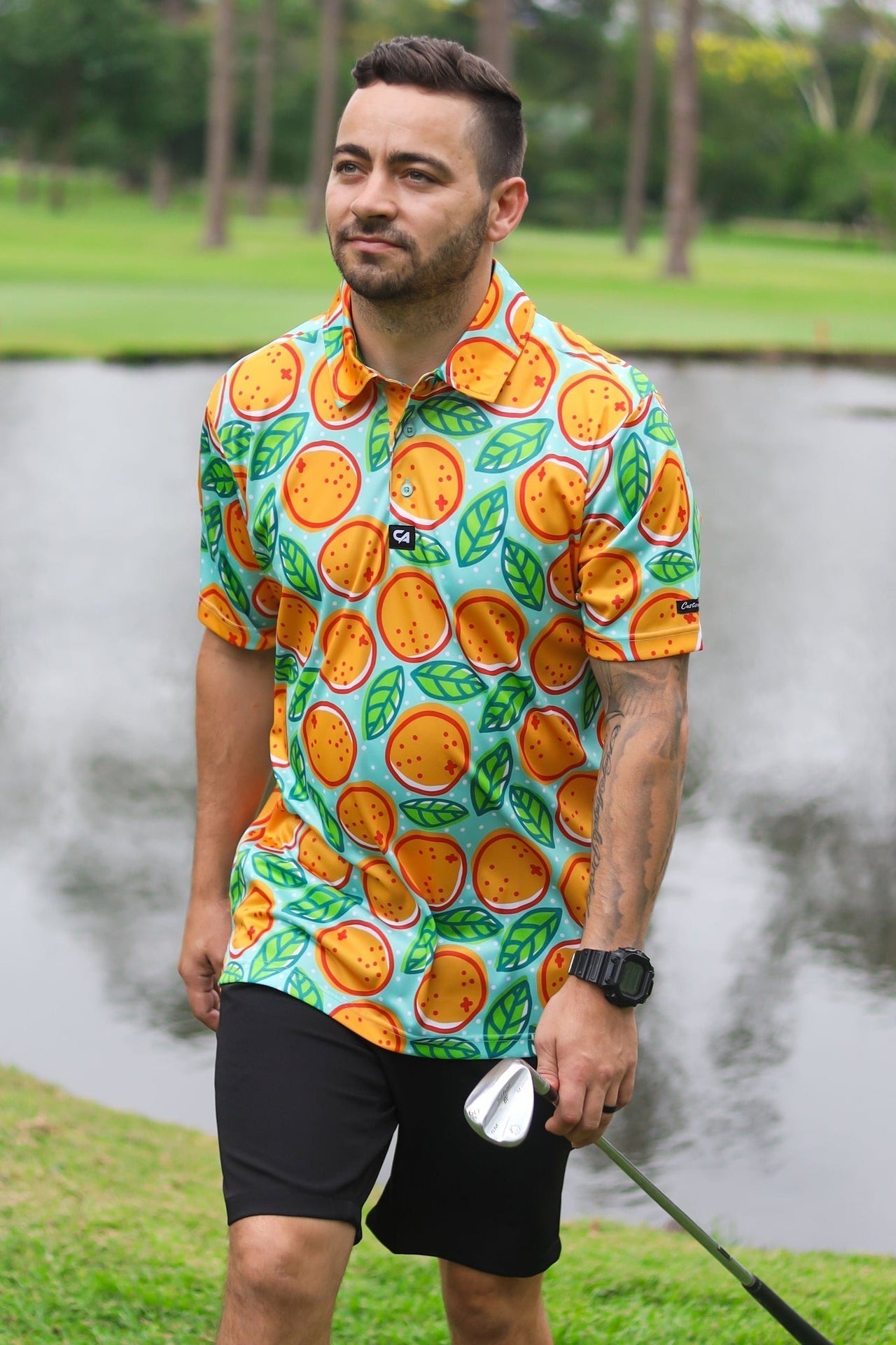 Custom Apparel Men's Golf Shirt | Premium | Orange Blossoms