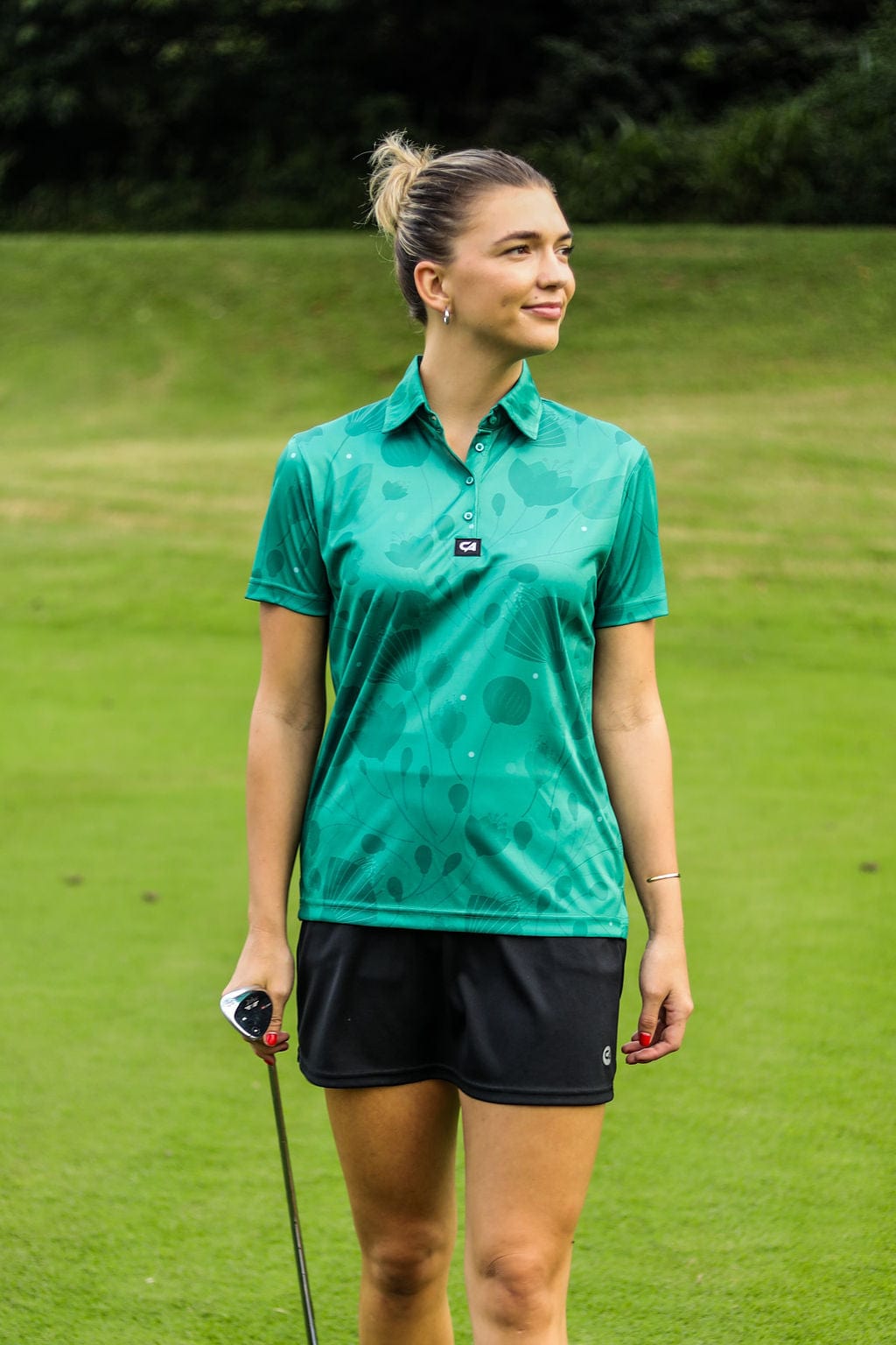 Custom Apparel Women's Funky Golf Shirt | Floating Greens