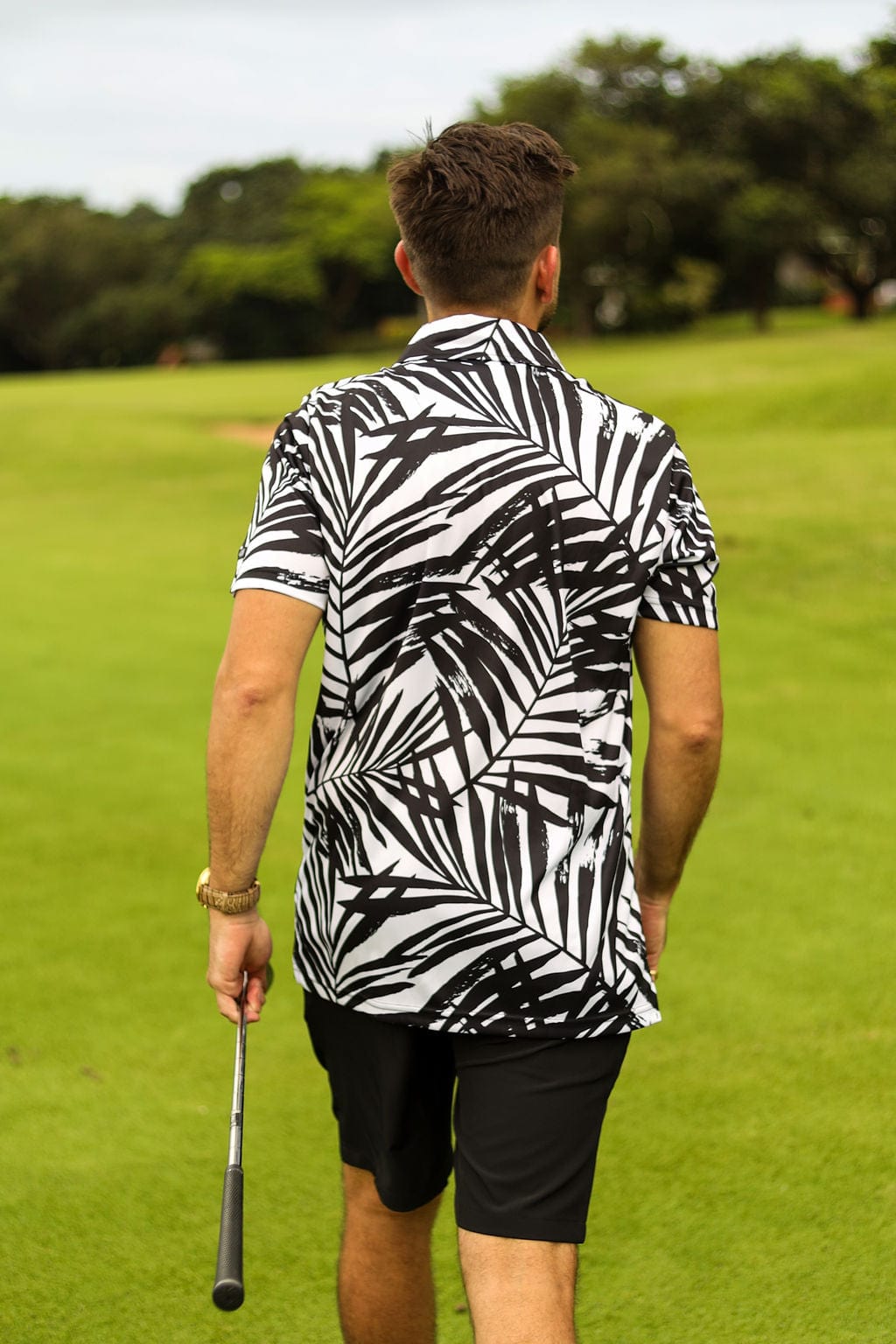 Custom Apparel Men's Funky Golf Shirt | Palm Silhouette