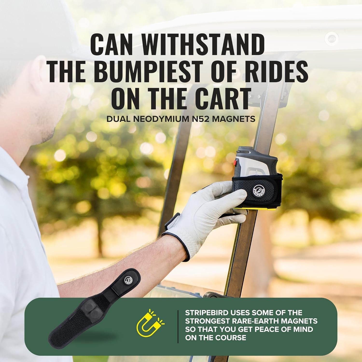 2.0 Slim Golf Rangefinder Magnetic Strap - Form Fitting, No Buckle, Range Finder