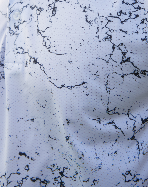 Men's Marbled Dry Tech Performance Golfer Polo Shirt