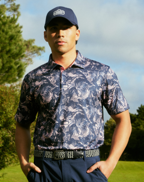 Men's Inked Palms Dry Tech Performance Golfer Polo Shirt