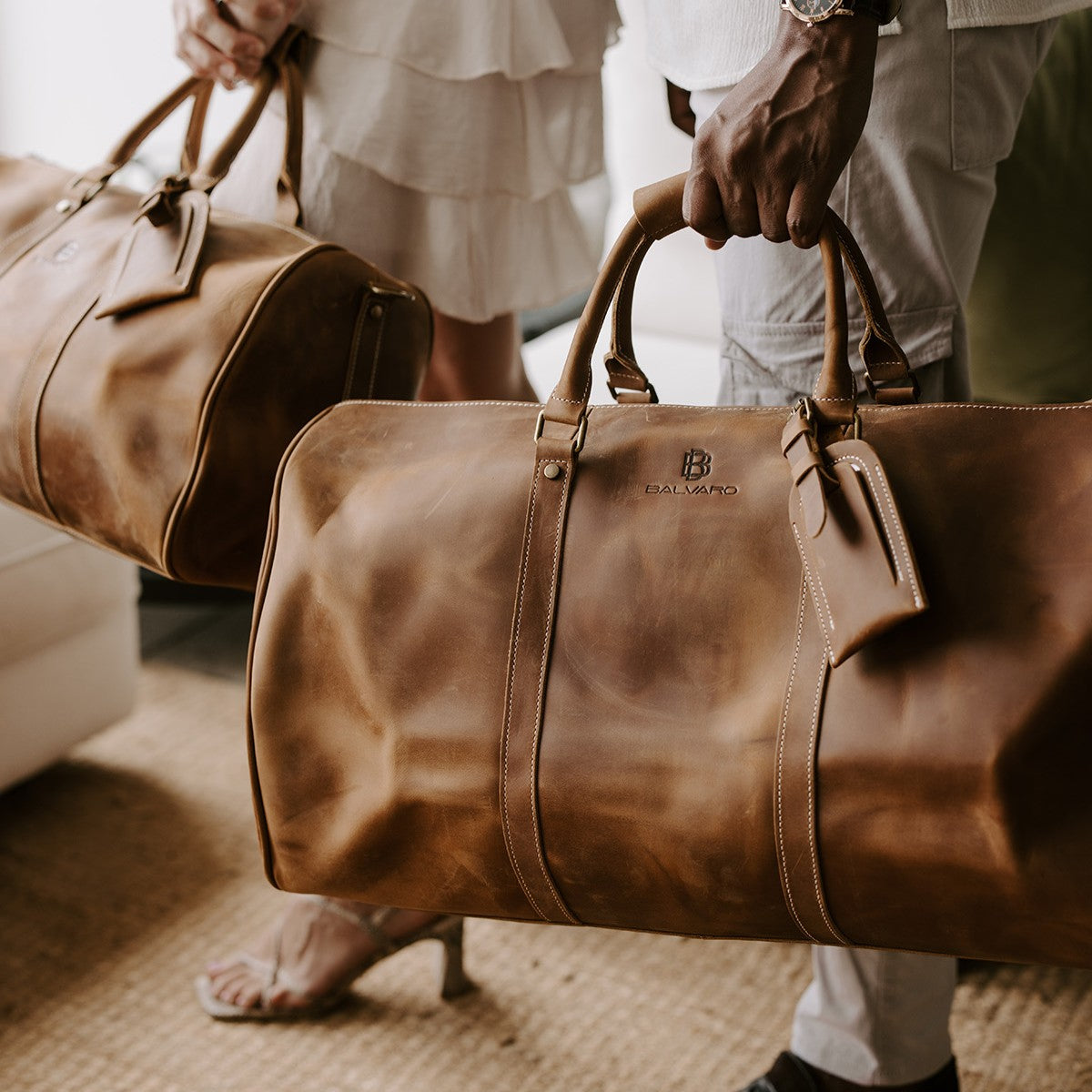 Balvaro Vintage Leather Duffel Bag