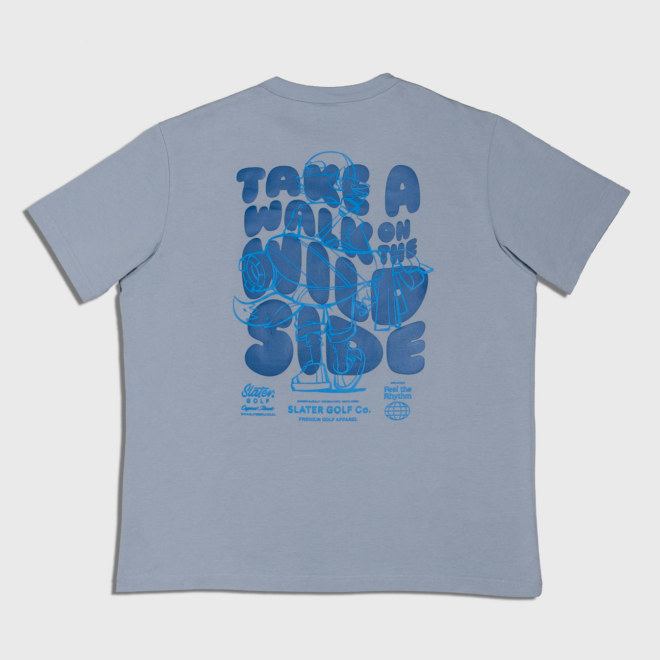 Slater Golf Men`s T-Shirt | Lifestyle | Walk Wild Side | Light Blue