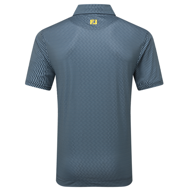 FootJoy Men's Golf Shirt | Wiggle Print Isle | Navy White Grey