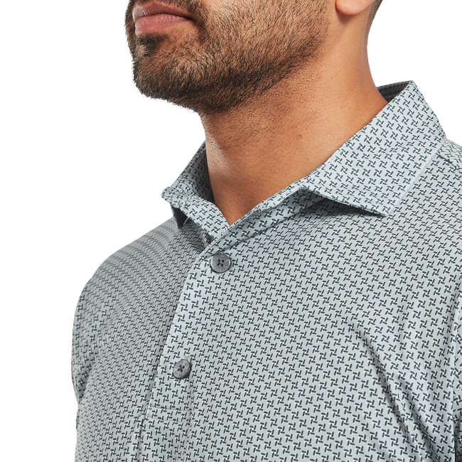 Footjoy Men`s Golf Shirt | EU Houndstooth | Grey