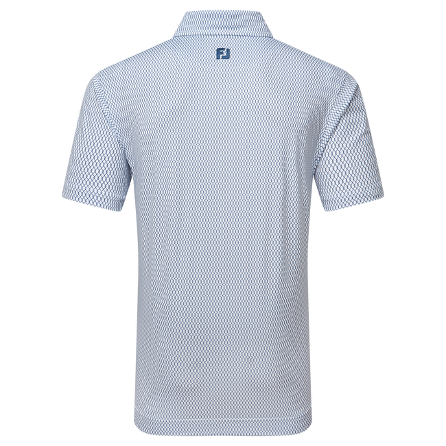 FootJoy Men's Golf Shirt | Irongate Print Lisle | White Navy