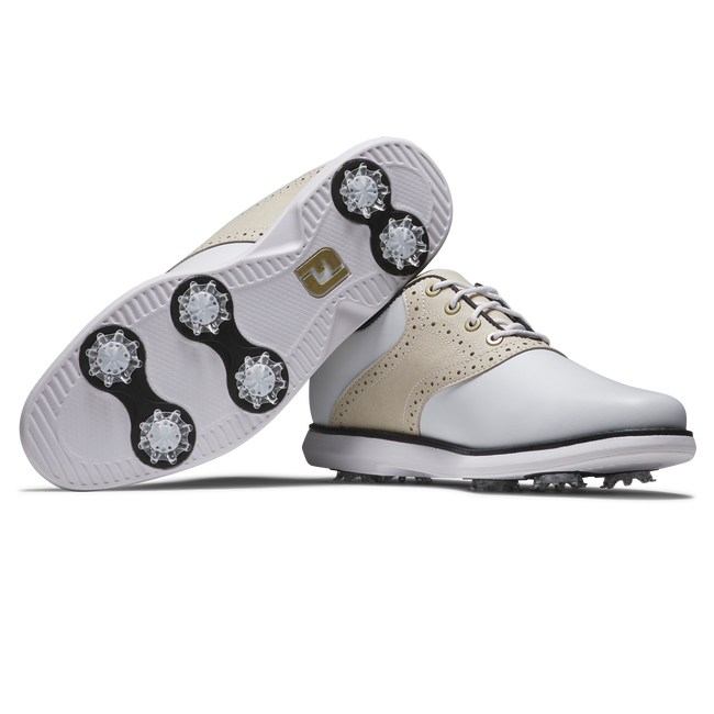 Footjoy Women's Golf Shoes | Traditions | White/Tan/Black