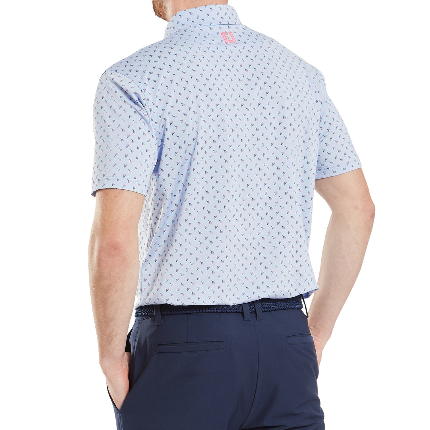 Footjoy Men`s Golf Shirt | EU Flower Bud Foulard | Skyway