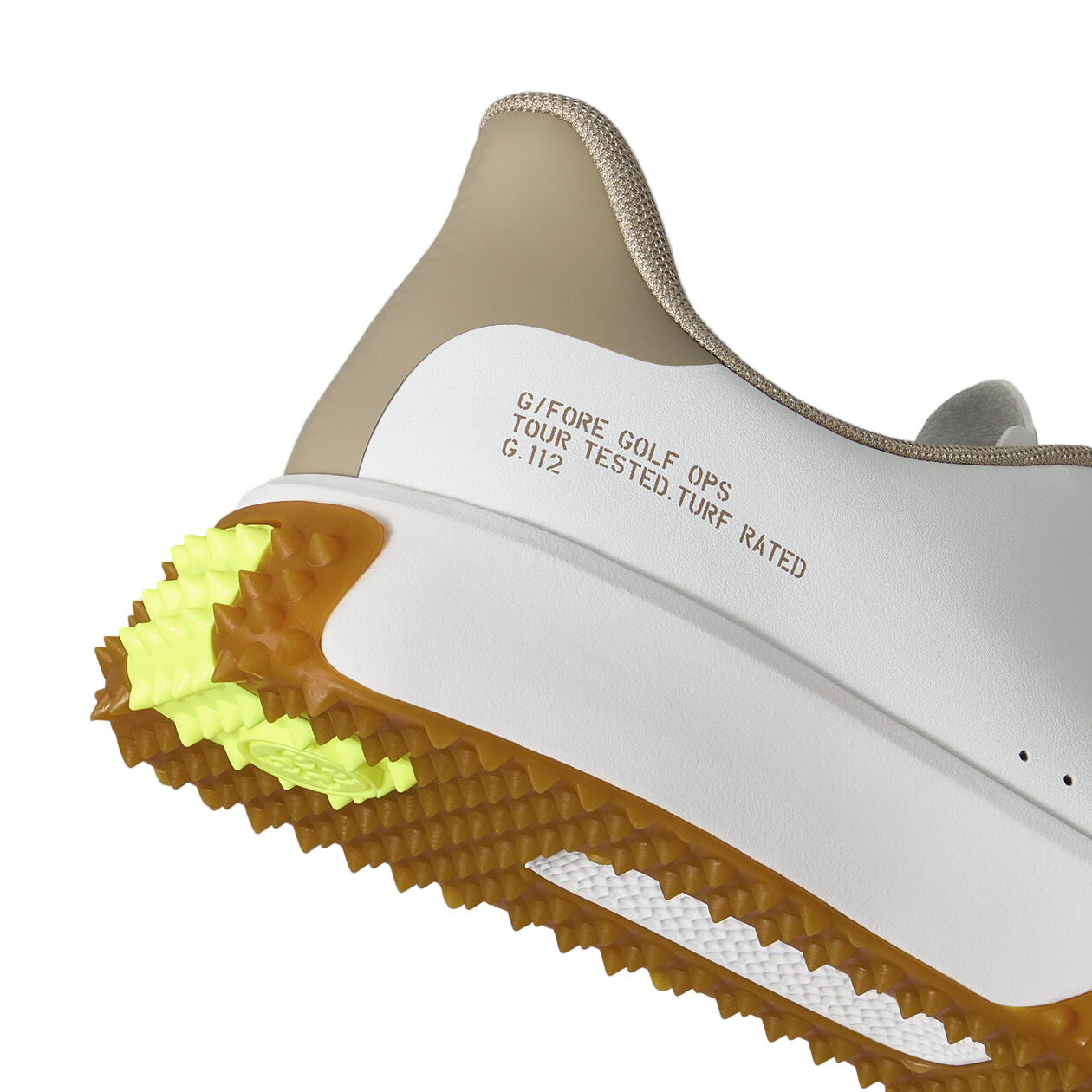 G/Fore Men`s Golf Shoe | G112 Leather | White/Beige/Nylon Yellow