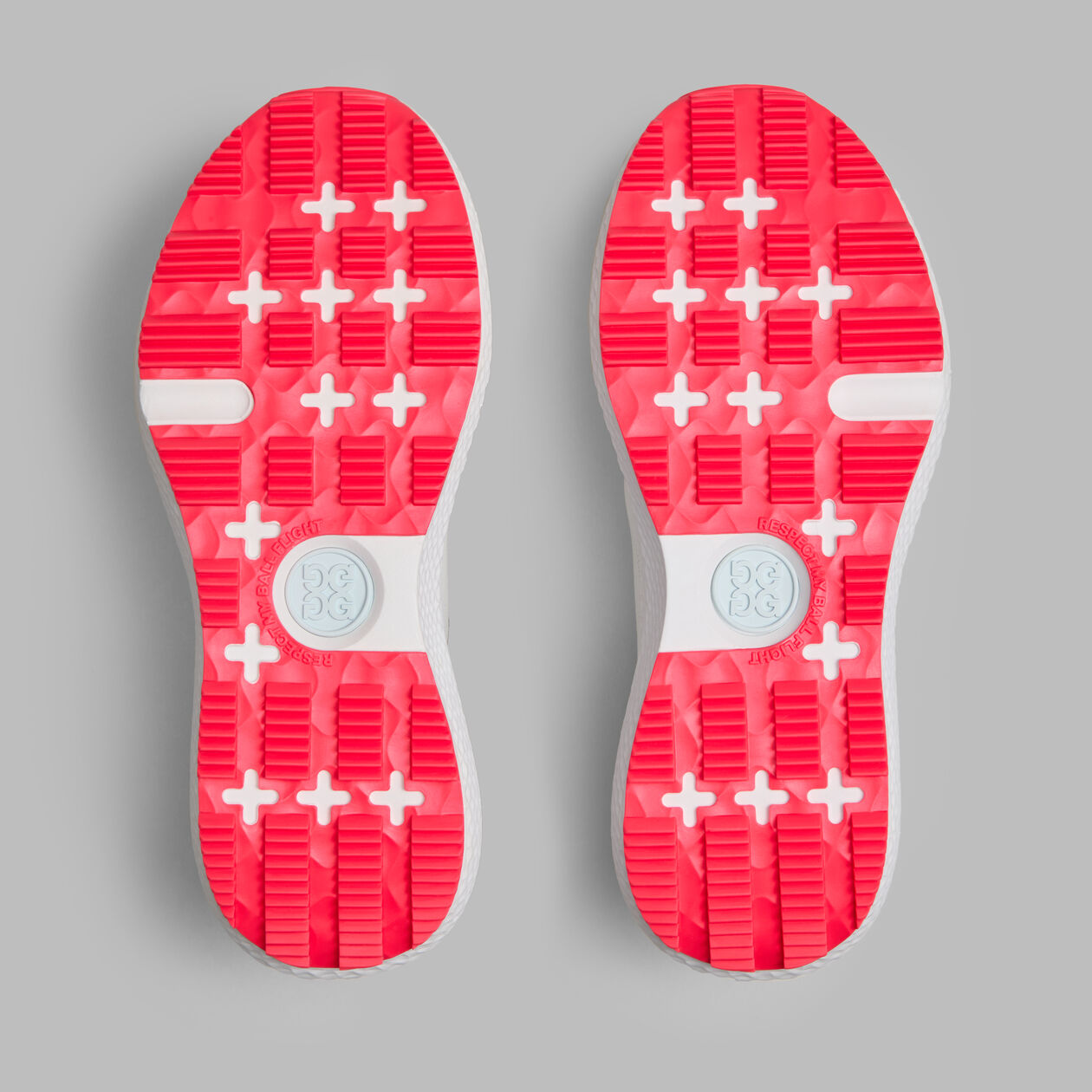 G/Fore Men`s Golf Shoe | MG4x2 Perforated Logo Hybrid | White/Grey/Coral