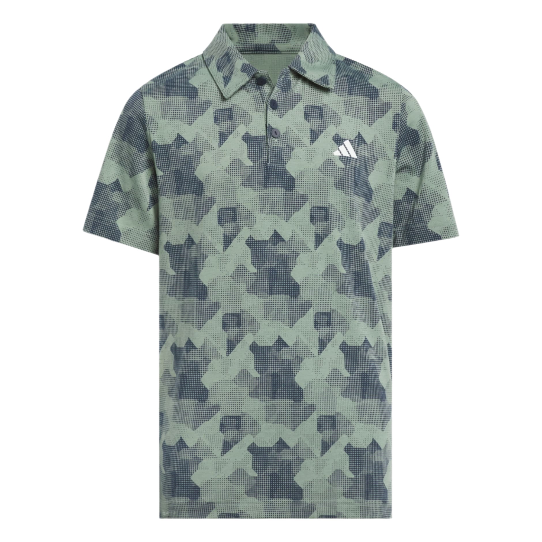 Adidas Junior Boy's Golf Shirt | B Script Polo | Green/Navy