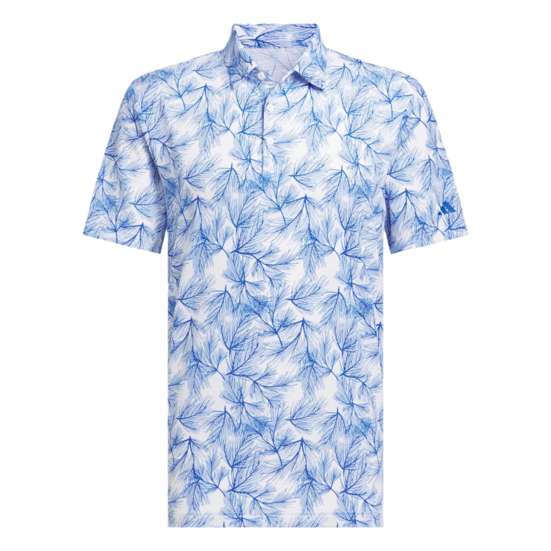 Adidas Men's Golf Shirt | Pine Print | Blue