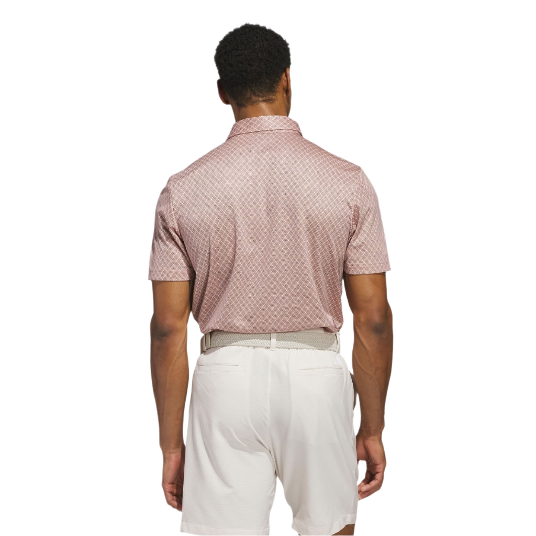 Adidas Men's Golf Shirt | Polo Core Print | Ruby/White