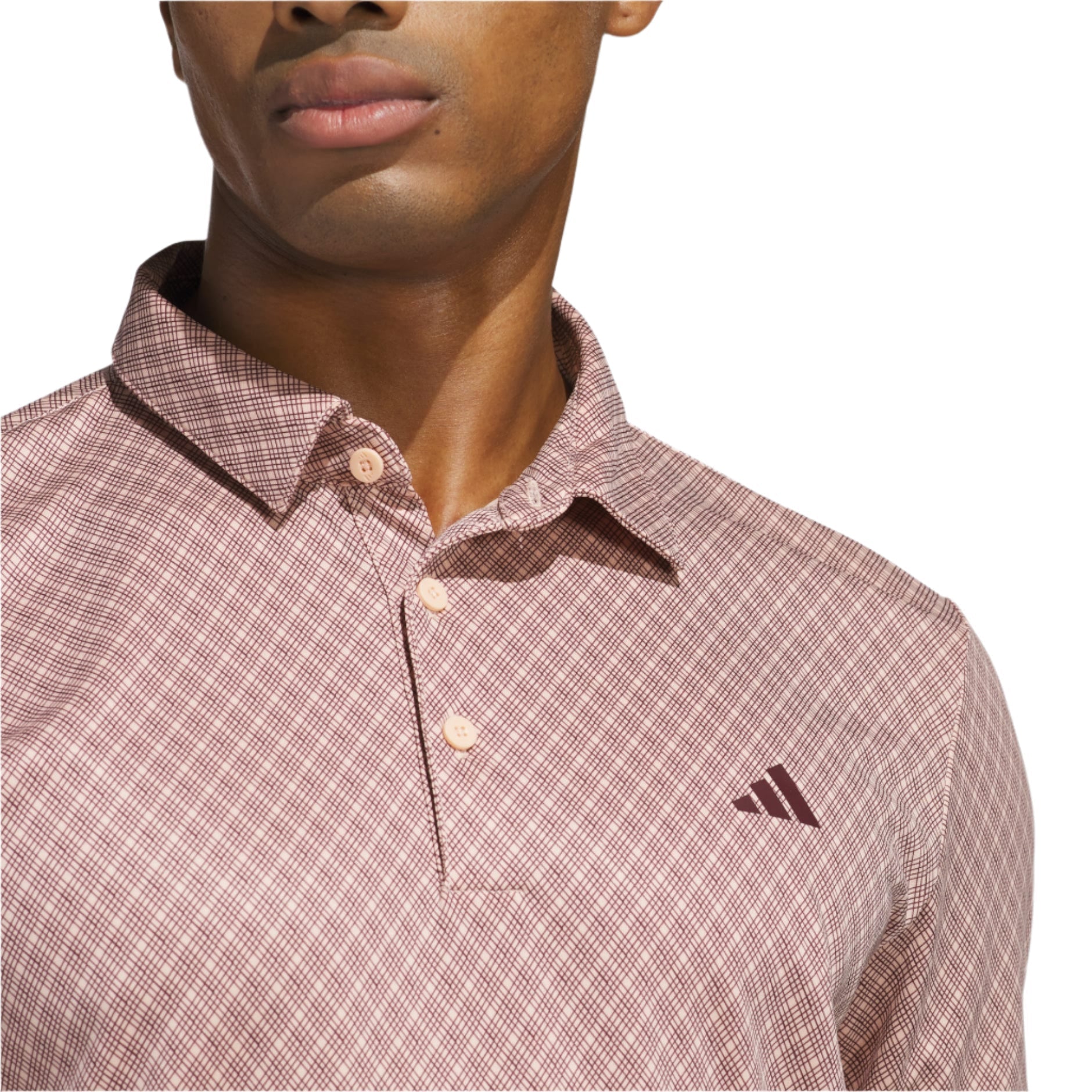 Adidas Men's Golf Shirt | Polo Core Print | Ruby/White