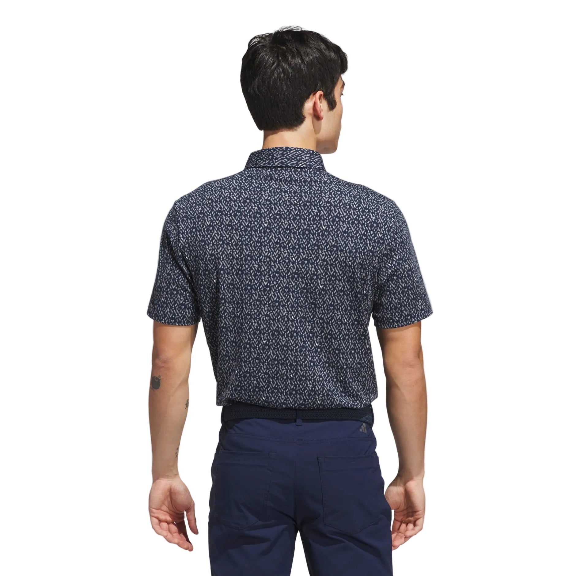 Adidas Men's Golf Shirt | Ultimate365 Micro Argyle Polo | Collegiate Navy/Grey Three