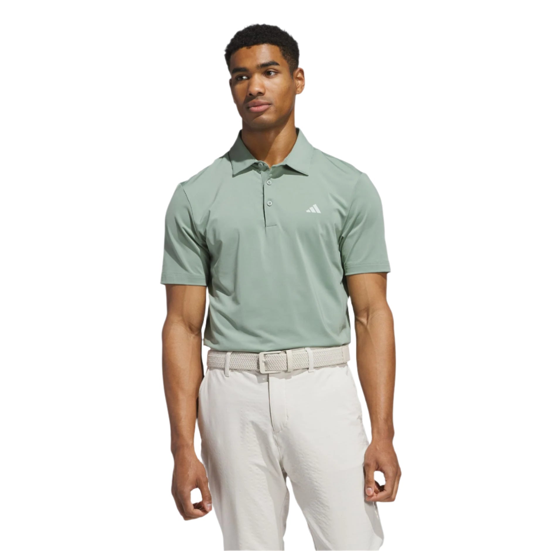 Adidas Men's Golf Shirt | Solid Polo | Sage/White