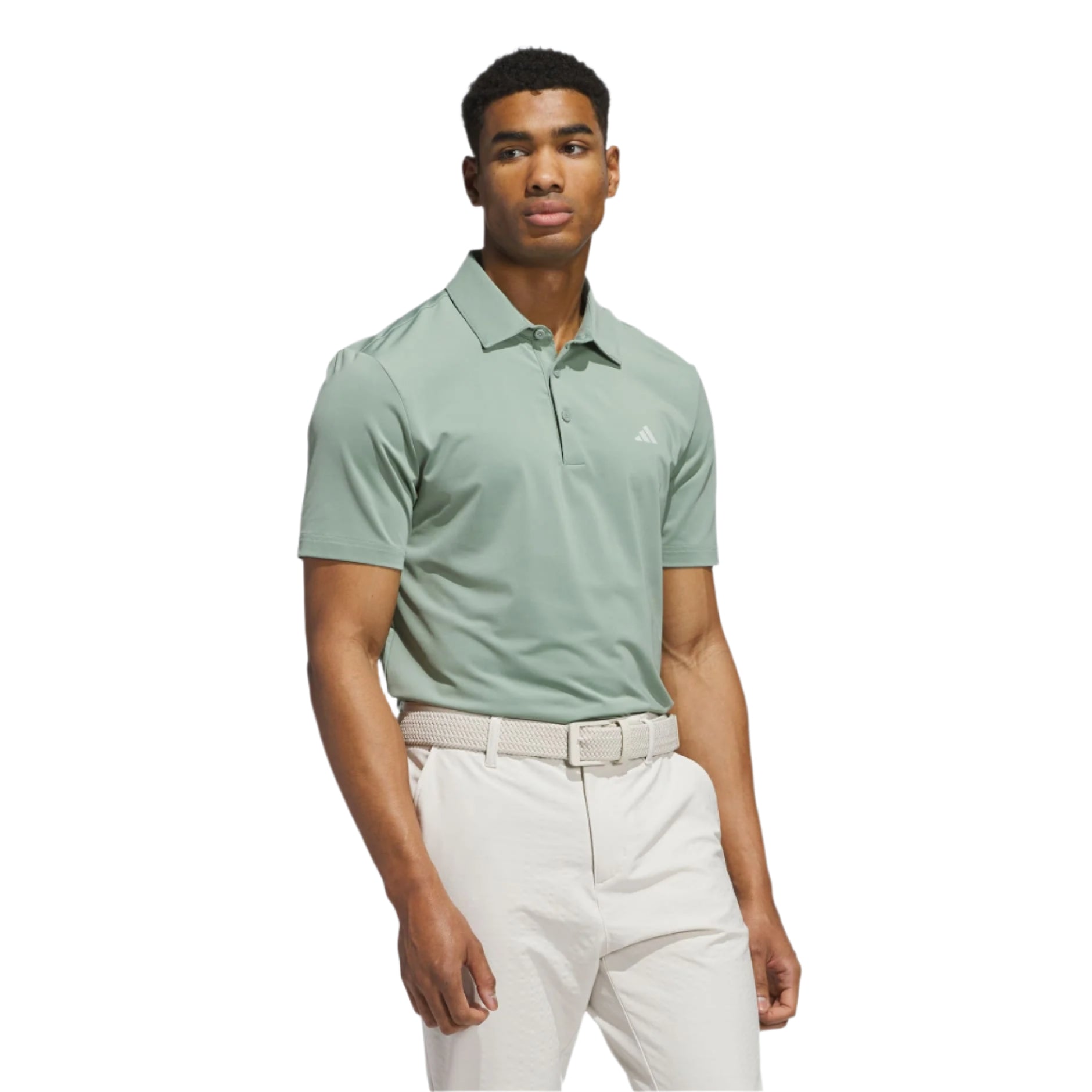 Adidas Men's Golf Shirt | Solid Polo | Sage/White