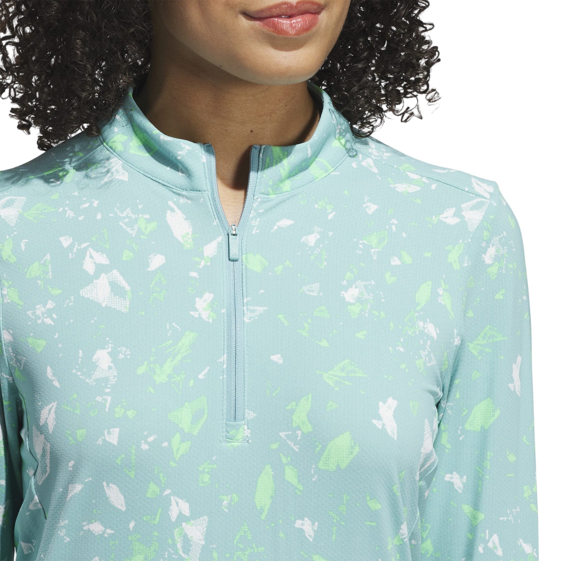 Adidas Women's Midlayer | Ultimate 365 Printed Quarter-Zip | Mint