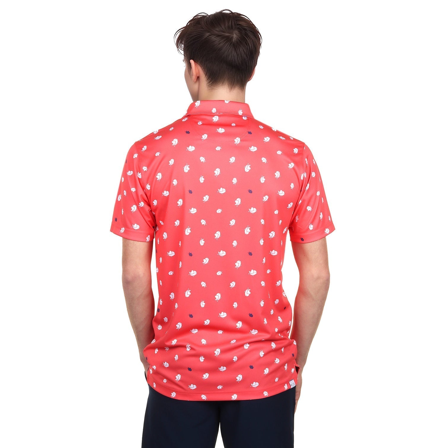 Puma Men's Golf Shirt | Pure 2.0 Polo Birdies Polo | Peach Frost-White Glow