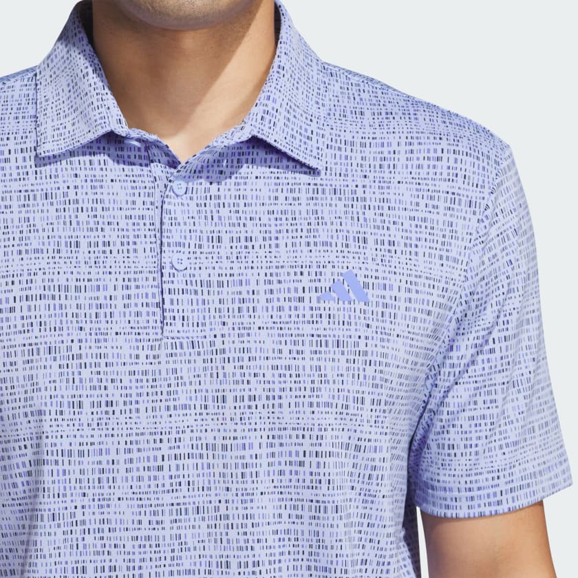 Adidas Men's Golf Shirt | Power Grid Print | Blue