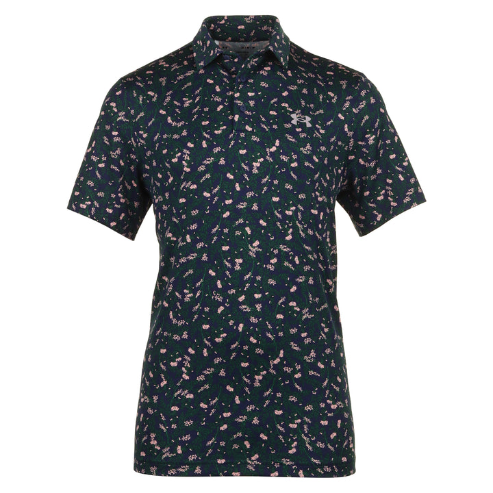 Under Armour Men's Golf Polo | 3.0 Printed Polo | Green/Blue