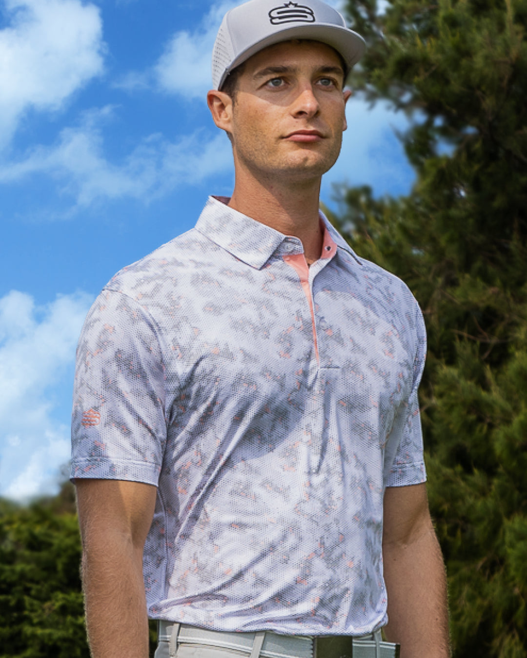 Men's Urban Camo Dry Tech Performance Golfer Polo Shirt