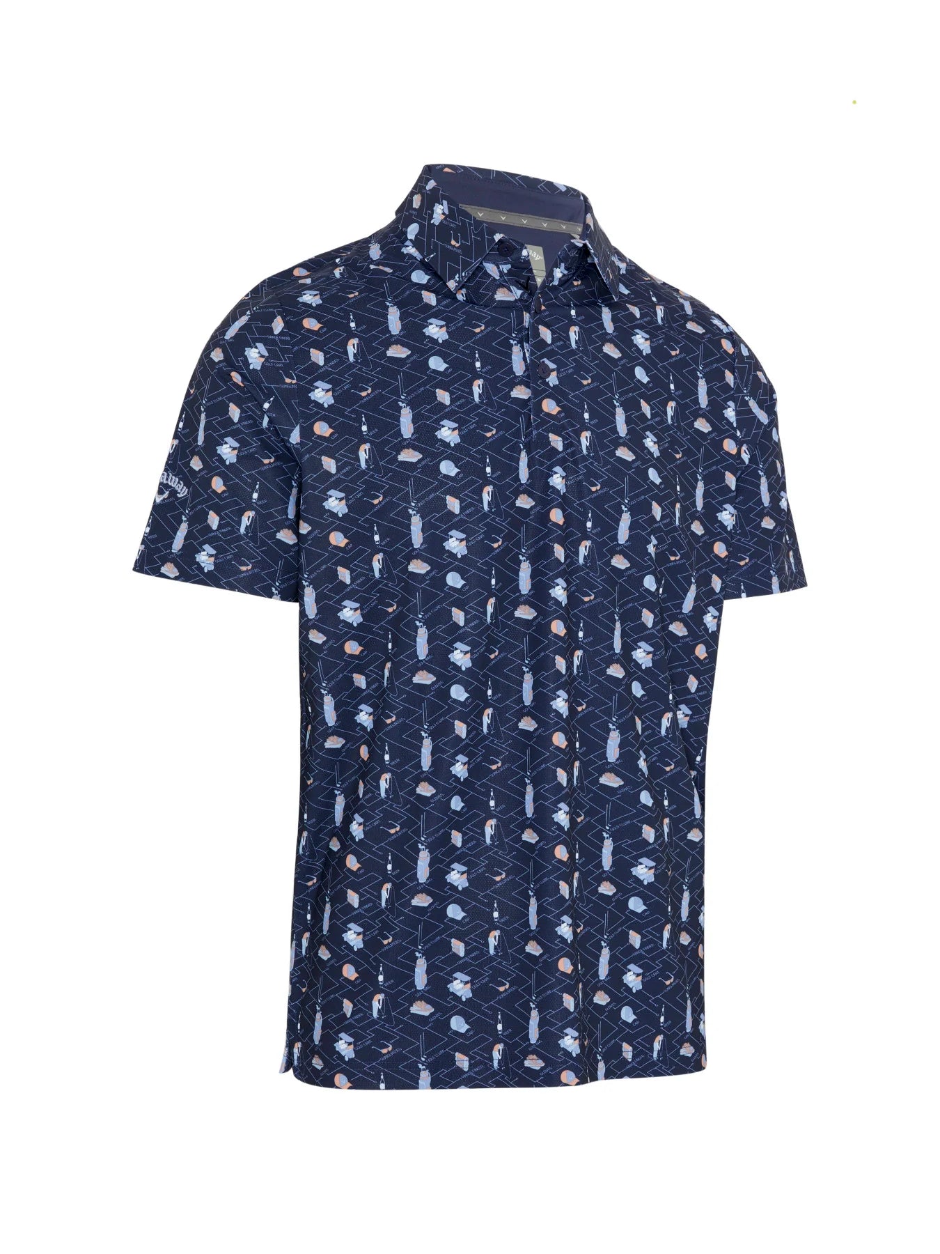 Short Sleeve Golf Essentials Print Polo Shirt In Peacoat | Callaway