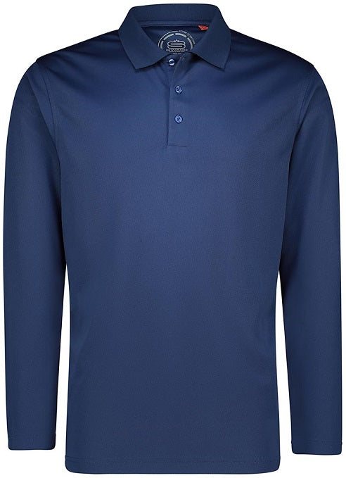 Men's Basic Performance Long Sleeve Golfer Polo Shirt