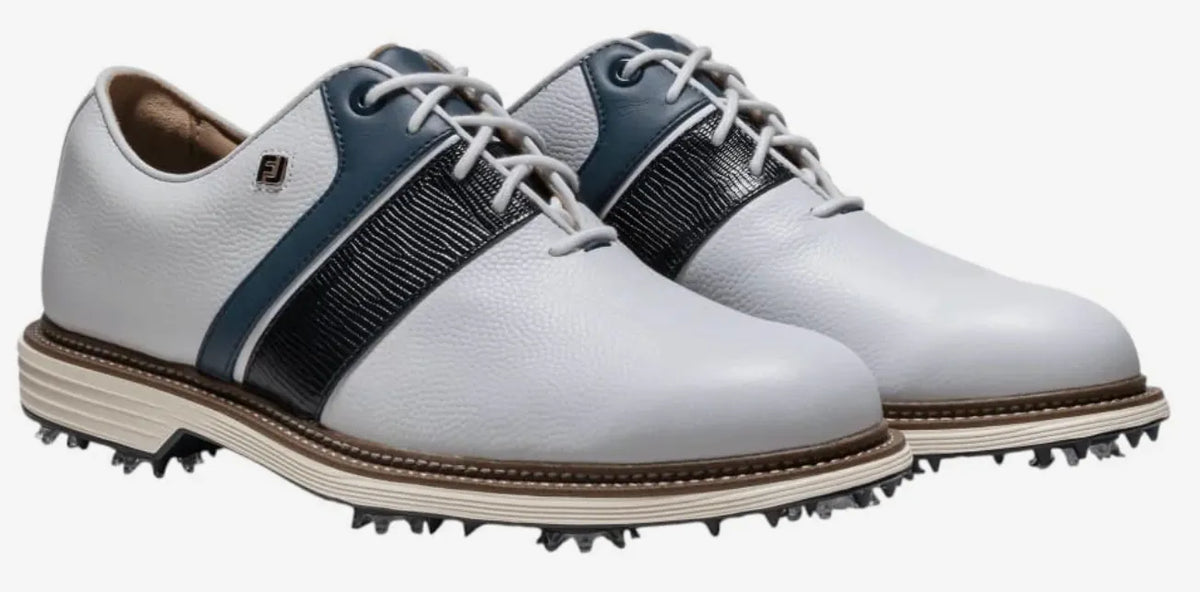 Footjoy Mens Golf Shoes | Premiere Series Packard | White-Navy