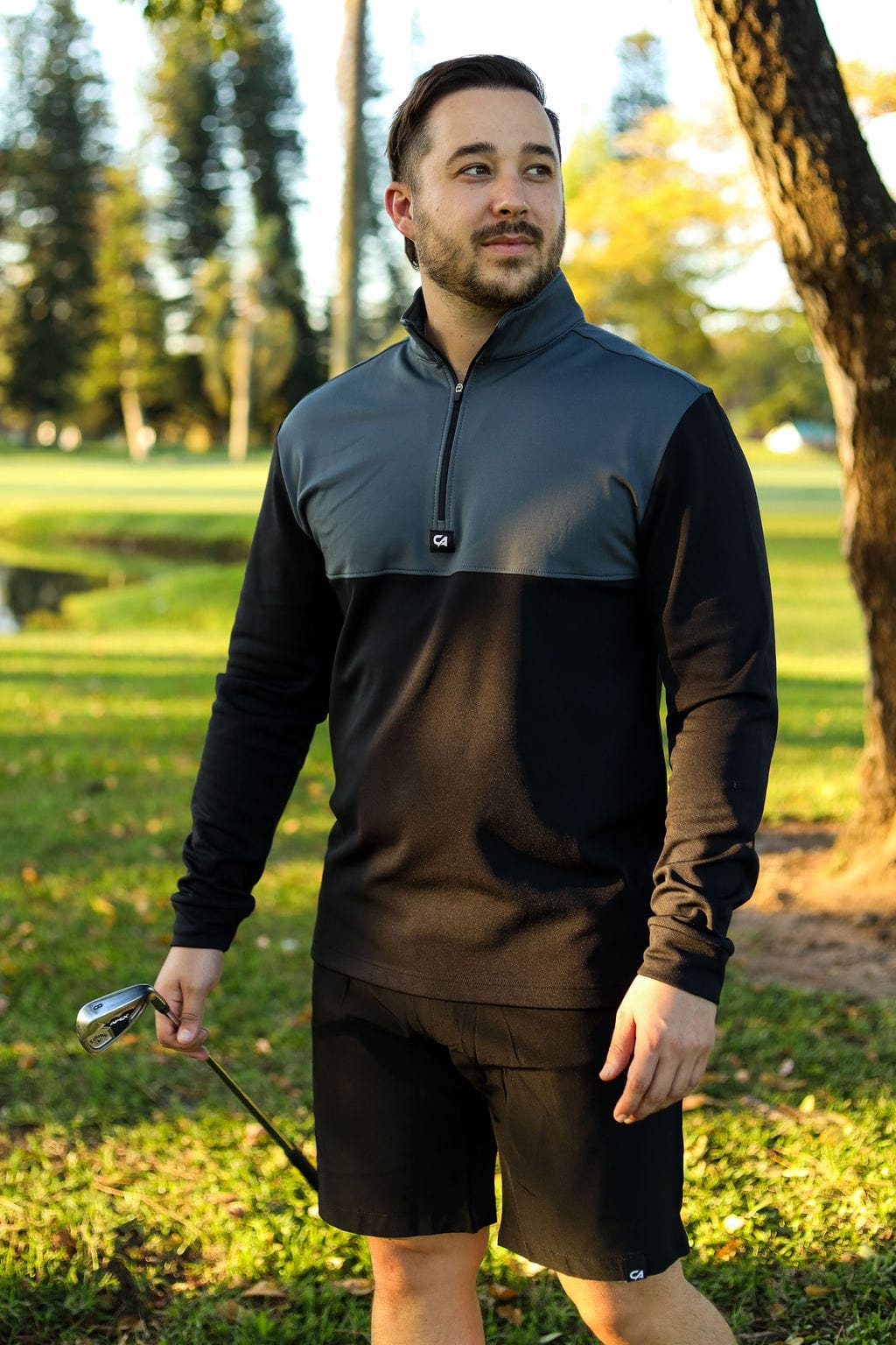 Custom Apparel Mens Golf Jersey | Thermal | Grey-Navy
