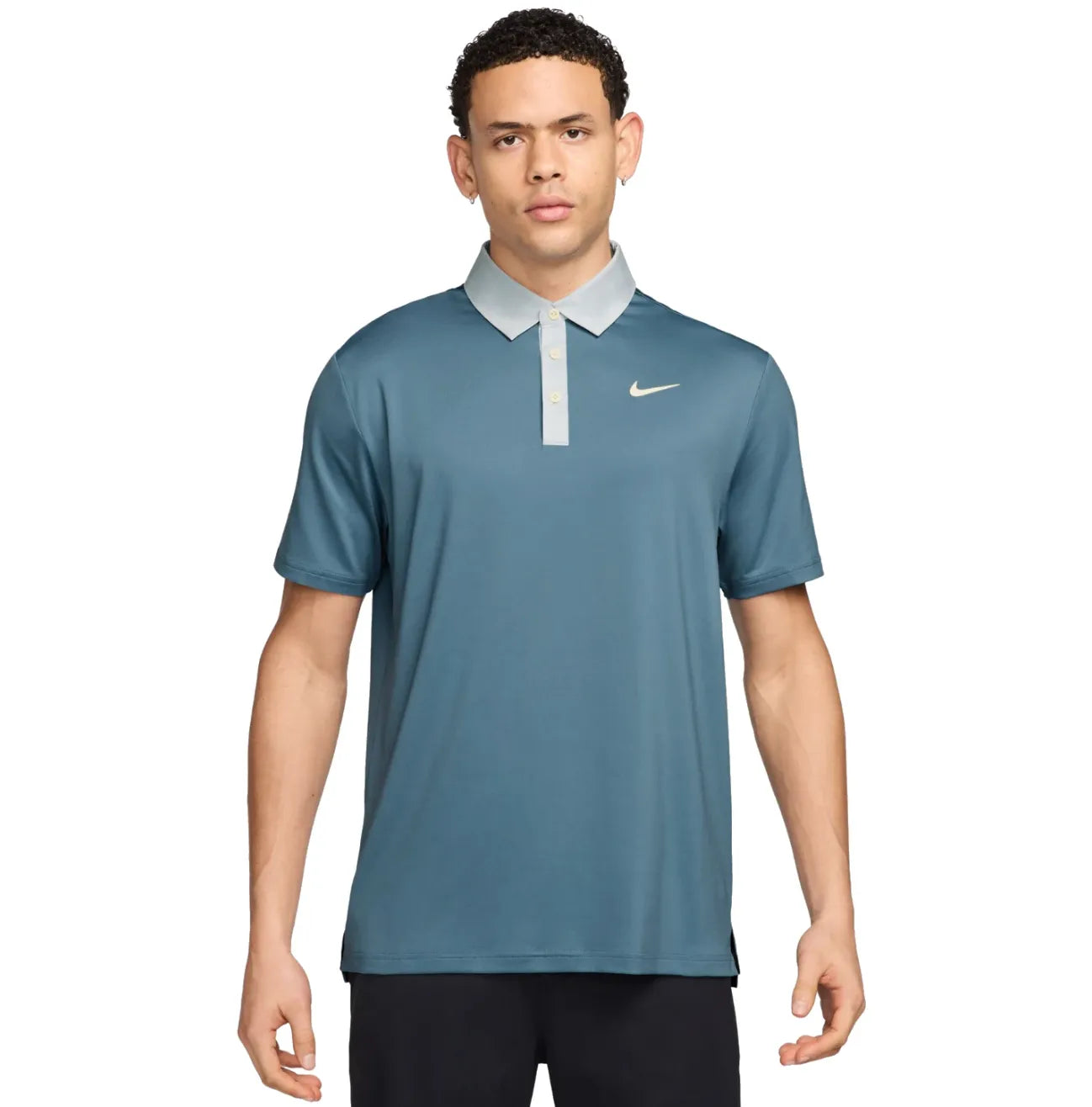 Nike Mens Golf Shirt | Tour Contrast Polo | Smokey-Blue