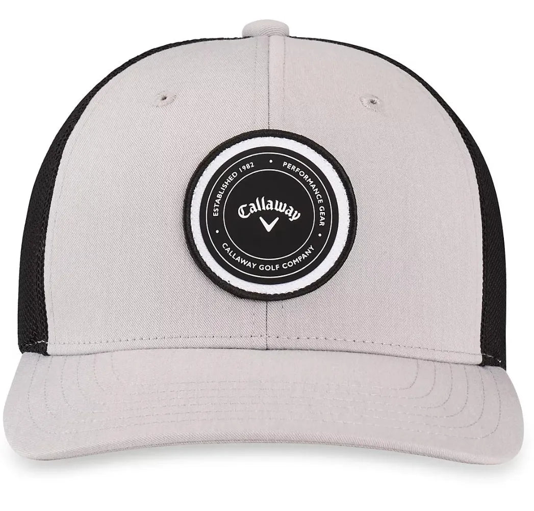 Callaway Mens Golf Cap | Playing Through | Trucker Grey-Black