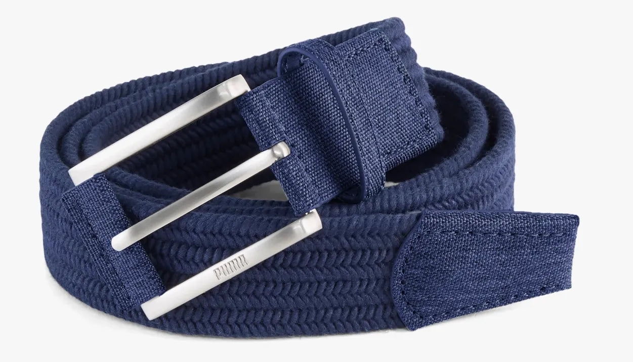 Puma Mens Golf Belt | Stretch Weave | Deep Navy