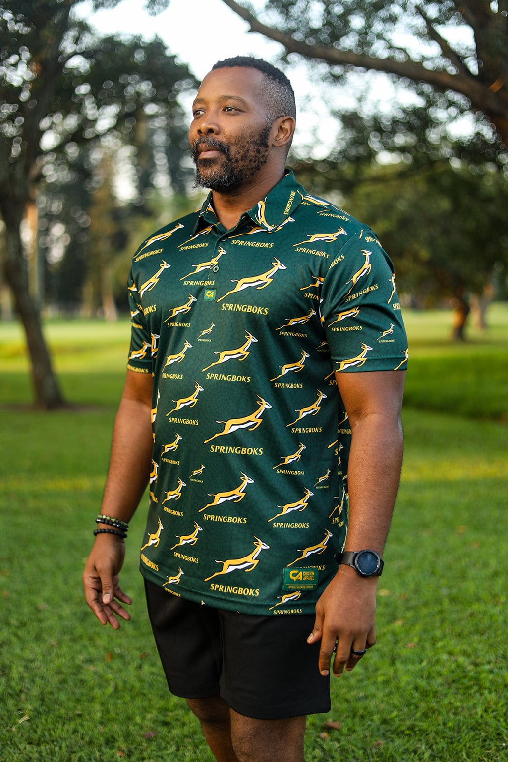 Custom Apparel Mens Golf Shirt | Springbok Print