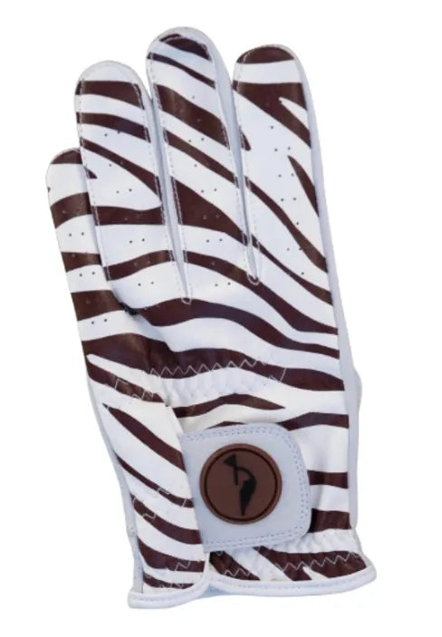 Hooked Mens Golf Gloves | Zebra Print