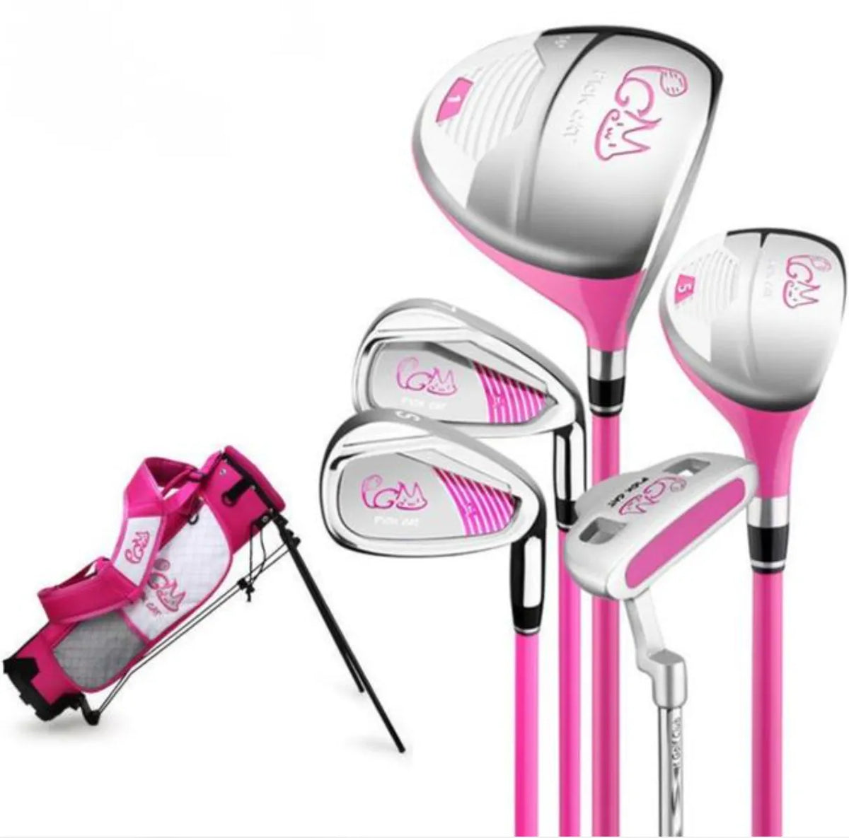 PGM Junior Set with Stand Bag | Right Hand | Red/Pink/Yellow