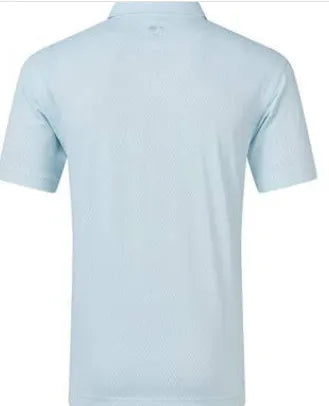 Footjoy Mens Golf Shirt | EU Modernist Geo Pique | White-Blue