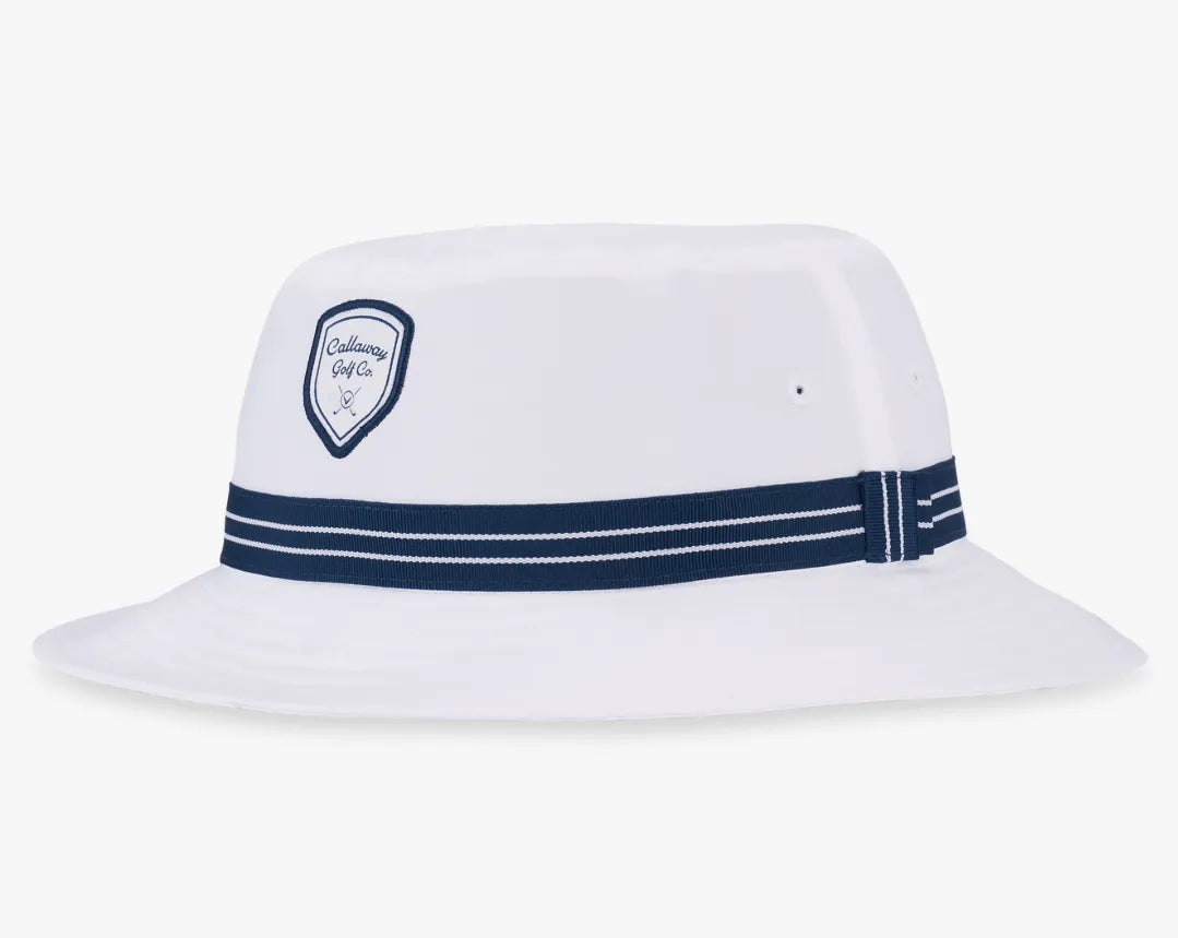 Callaway Mens Bucket Hat | White-Navy