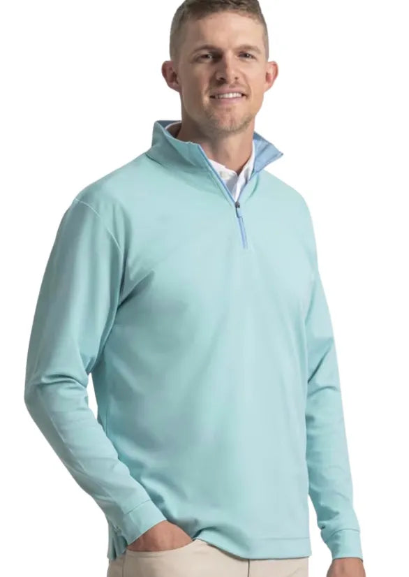 Footjoy Mens Golf Pullover | EU Ottoman | Stripe Chill-Out | Blue Reef