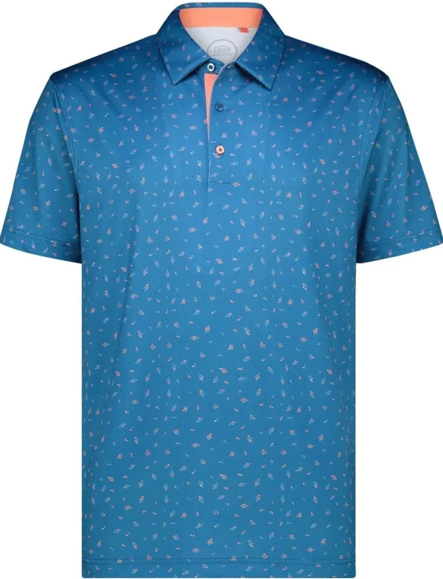 Swagg Mens Golf Shirt | Supra Dry Tech Performance | Petrol-Peach