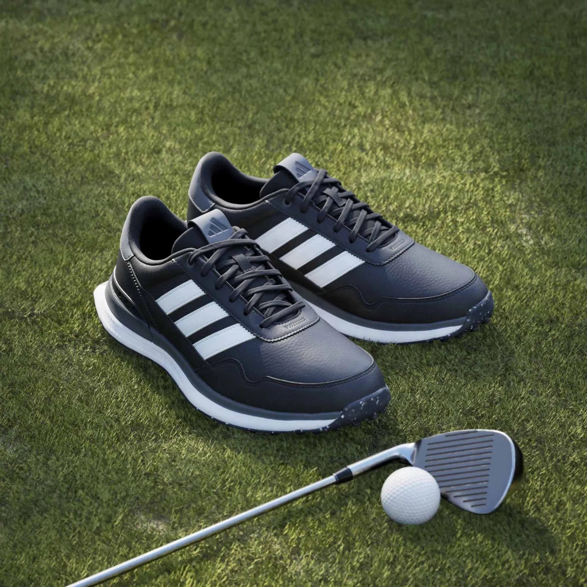 Adidas Mens Golf Shoes | S2G 26 Leather Spikeless | Black-White-Grey
